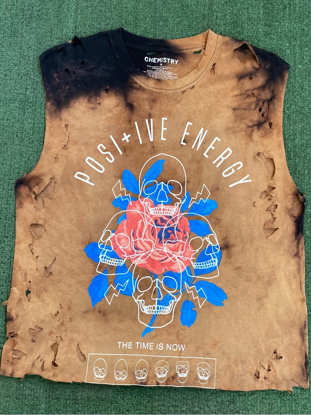 Skull & roses cropped tshirt
